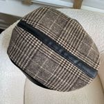 Mens Structured Newsboy Hat Brown Glenn Plaid Faux Leather 58 Photo 2