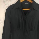 EXPRESS Stretchy Black Button Down Shirt 7/8 Photo 1