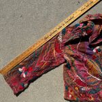 Anu Boho Wool Embroidered Multicolor Floral Fringe Jacket Art to Wear Small Pink Photo 11