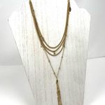 Ettika gold tone Chloe tassel layered necklace with CZ, NWOT Photo 3