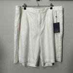 NYDJ NEW Relaxed Shorts White Stretch Linen Optic White Curvy Sz 16 XL Capsule Photo 6