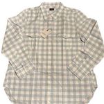 UNTUCKit Women's Santa Marzi Button down Shirt blue white check Size 18 NWT Photo 0