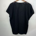 Madewell Boho Aztec Top Womens Black Short Sleeve Embroidered relaxed fit Large Photo 5