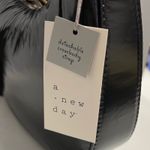 A New Day Black Puffer Hobo Bag with Detachable Crossbody Strap Shiny Soft NEW Photo 6