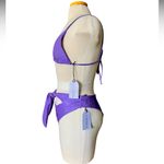 LA PORTE Bikini Set Purple Textured Fabric Size Medium NWT Photo 3