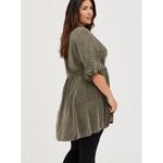 Torrid Olive Green Washed Collared Button Front Kimono Cardigan Jacket Size 1 Photo 2