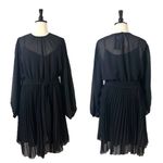 City Chic  New Dress Black Pleated Midi Crepe Semi Sheer Women’s Size XL/22 Photo 14