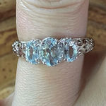 Natural Aquamarine Sterling Silver Ring Size 6 Photo 0