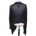 White House | Black Market Black Sheer Open Cardigan Asymmetrical Long Sleeve Photo 3