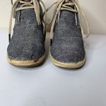 Toms Wedge Espadrille Shoes Women’s Sz 6 Chambray Blue Gray Lace Up 300413 Photo 3