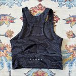 All Fenix High Neck Snakeskin Pattern Navy & Black Sports Bra Cut Out XS Photo 2