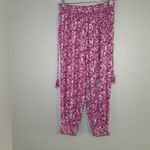 Anthropologie  Pilcro Floral Jogger Pants White Pink Orange Size L boho resort Photo 4