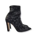 Jimmy Choo Louella 100 Crushed Velvet Ankle Heeled Sock Booties Black Size 37.5 Photo 1