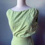 Lulus Casual Enchantment Mint Green Linen Off-the-Shoulder Midi Dress Photo 5