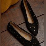 Boden Catriona Ballerina Flats Black Suede and Gold Polka Dots sz 8 Photo 0