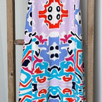 Annie Griffin  Blue and Pink Abstract Dress 100%silk lining Photo 0