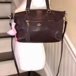 Coach Purple Plum Leather Convertible Crossbody Two Handle Shoulderbag Tote Photo 6