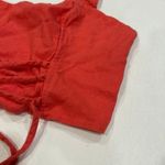 Abercrombie & Fitch Red Crop Top Size L Lace-Up Corset Style Photo 3