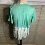 Bibi Womens Teal Green White Tie Dye Babydoll Short Sleeve Top Size Small Blue Photo 2