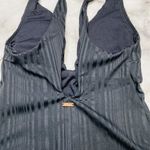 Raisin's  Juniors' Beach Cove Cheeky Textured Plunging One-Piece Black L Large New Photo 4