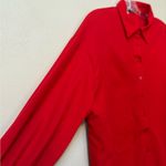 SheIn Red Button Down Blouse Ruffle Sleeves SXY L NWT Photo 2