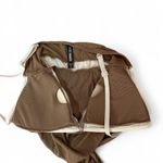 Steve Madden Brown Ribbed Plunge Bodysuit Sleeveless One Piece Swimsuit Photo 2