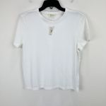 Madewell  Cotton Perfect Crewneck Tee Shirt Eyelet White Basics Womens Small NWT Photo 5