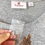 Quacker Factory Sequin Angel Gray Long Sleeve Tee Size XL Holiday Top Christmas‎ Gray Photo 4