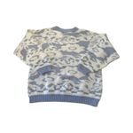 Vtg Arielle Woman's Floral Geometric Cottagecore Purple White Glitter Sweater Size L Photo 3