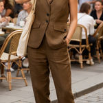 ZARA Brown Sleeveless Pantsuit Photo 0