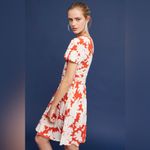 Maeve Anthropologie Summer Breeze Dress Orange Cream Floral Size Small Photo 2