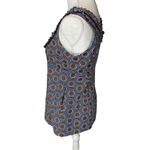 Tory Burch Navy Brown Geometric Print Pleated Tank Blouse 4 Photo 5