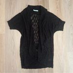 Maurice's  Black Knit Short Sleeve Open Front Cardigan - Size Large Photo 0