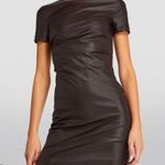 Helmut Lang NWT$425  Faux-leather Twist Short Sleeve Mini Dress Photo 0