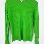 Lilly Pulitzer Bright Green Cashmere Wool Cable Knit Sweater Size Medium Preppy Photo 0