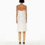 Aritzia Wilfred Only Satin Cowlneck Slip Midi Dress Light Birch XS Extra Small White Photo 1