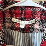 Veronica Beard Harriet Plaid Cutaway Tweed Dickey Blazer Red Sz 2 Photo 5