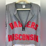 PINK - Victoria's Secret Wisconsin Badgers size medium Victoria Secret PINK zip front crop sweatshirt Photo 2