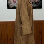 Nice Vintage 90s Stuart’s Tan Suede Trench Coat! Size M Photo 2
