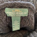 Ralph Lauren  Black Chunky Knit Shawl Turtleneck Sweater Size Large Photo 9