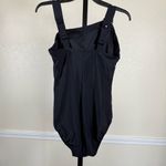 Aqua Green Animal Print Asymmetrical Swimsuit Pink Black Full Coverage Slimming Ruched New Photo 2