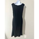 Adrianna Papell Woman Black Ruched Mesh Sheath Dress Size 16W Photo 4