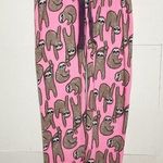 Coco Lounge Women’s Fleece Sweat Joggers Pants Size Medium (32x29) Pink Sloths Photo 0