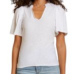 Nation Ltd Tierra Flirty Flutter Sleeve Tee in White Photo 1