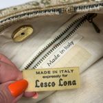 Lesco Lona 1950s Made In Italy Floral Tapestry Shoulder Bag Boho Pouch Chain Bag White Photo 3