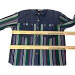 Vintage 90s Huntington Ridge Denim Shirt Womens M 1993 Striped Button Up Blue Size M Photo 8