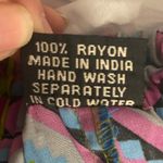 Boho Festival Geometric Print Wide Leg Rayon Pants Rashi Multicolor Blue Size M Photo 3