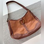 Bueno  Cognac Brown Textured Faux Leather Fringe Boho Shoulder Bag Purse Photo 9