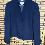 Talbots Navy Ribbed Silk Blazer Size 6 Photo 0