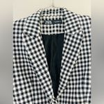 ZARA  BLACK SINGLE BREASTED LAPEL COLLAR GINGHAM CROPPED BLAZER SIZE Med Photo 7